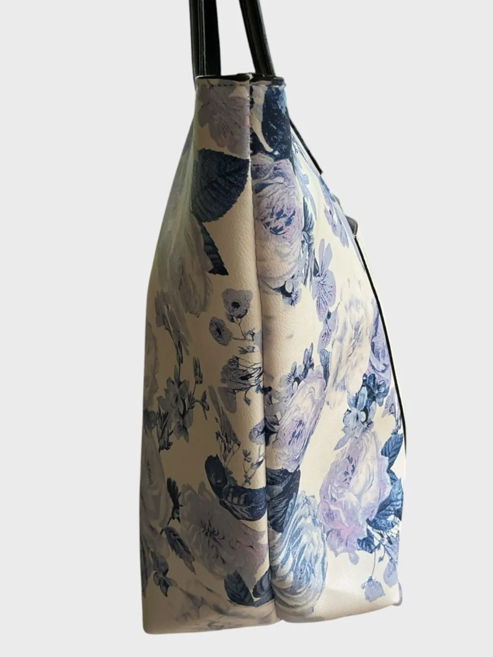 Victoria’s Secret Blue Floral Tote Bag Large PU Carryall Shopper